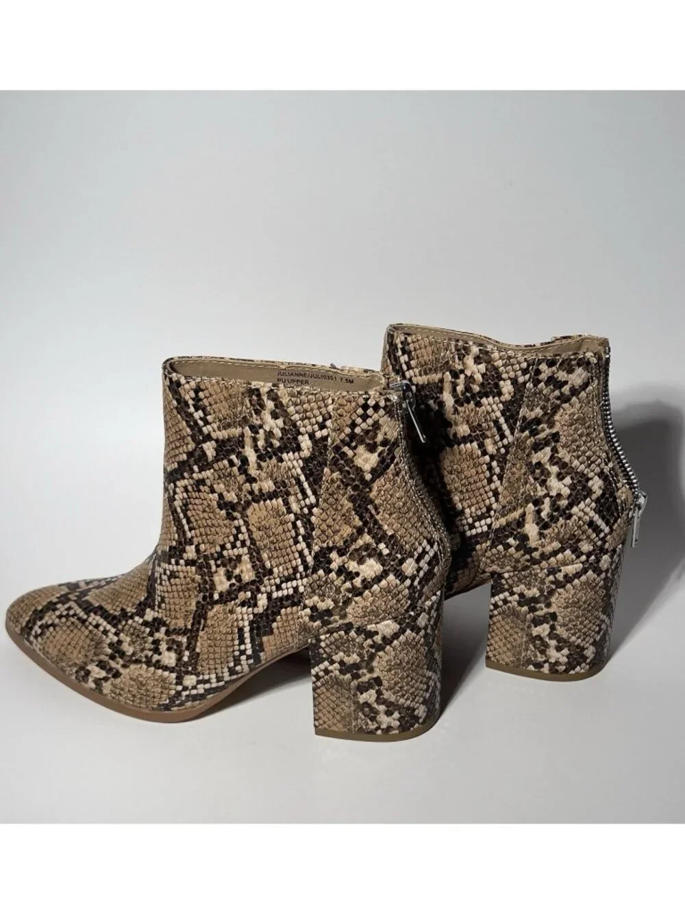 Steve Madden Julianne Snake Print Ankle Boots Women’s 7.5M New No Box